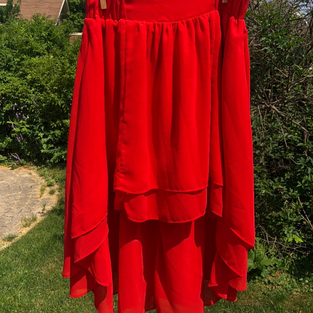 Staring at Stars High Low Skirt - Red